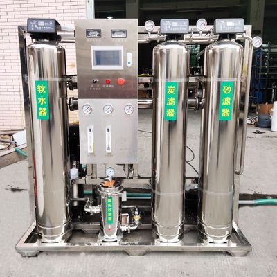 Purificador de agua pura RO desionizado automático, equipo de agua blanda, equipo de tratamiento de agua de 500 l/H