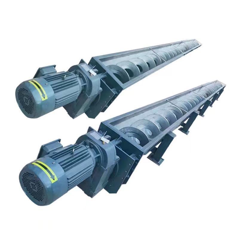 Băng tải trục vít đôi trục ngang bằng thép không gỉ 1000mm cho ngành than